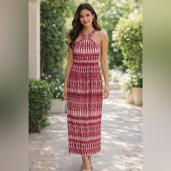 Wisp Dresses & Skirts - Pink, Red and White Maxi Dress
